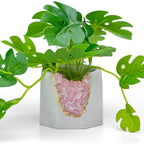 ROSE QUARTZ GEODE PLANTER AURA 8 HOME
