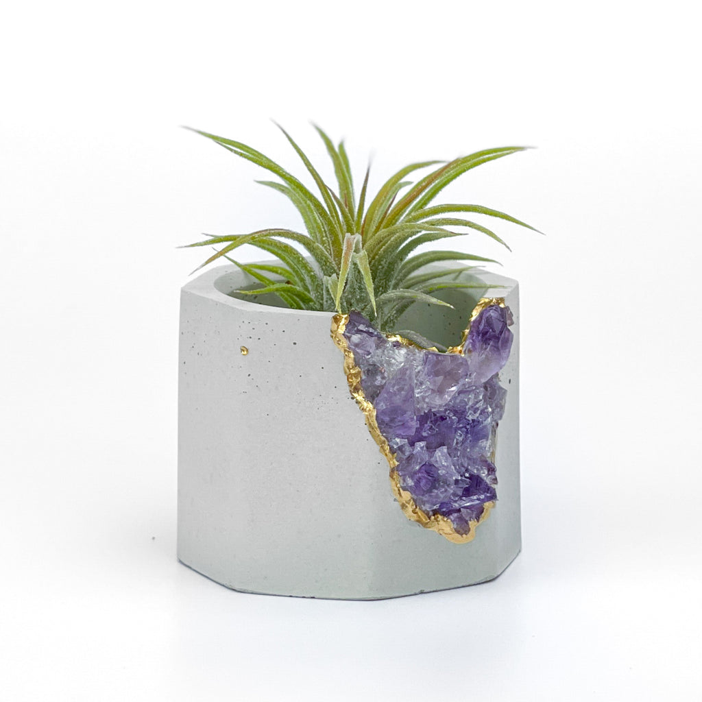 Brazil AMETHYST GEODE PLANTER AURA 8 HOME