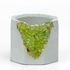 GREEN PERIDOT GEODE PLANTER AURA 8 HOME
