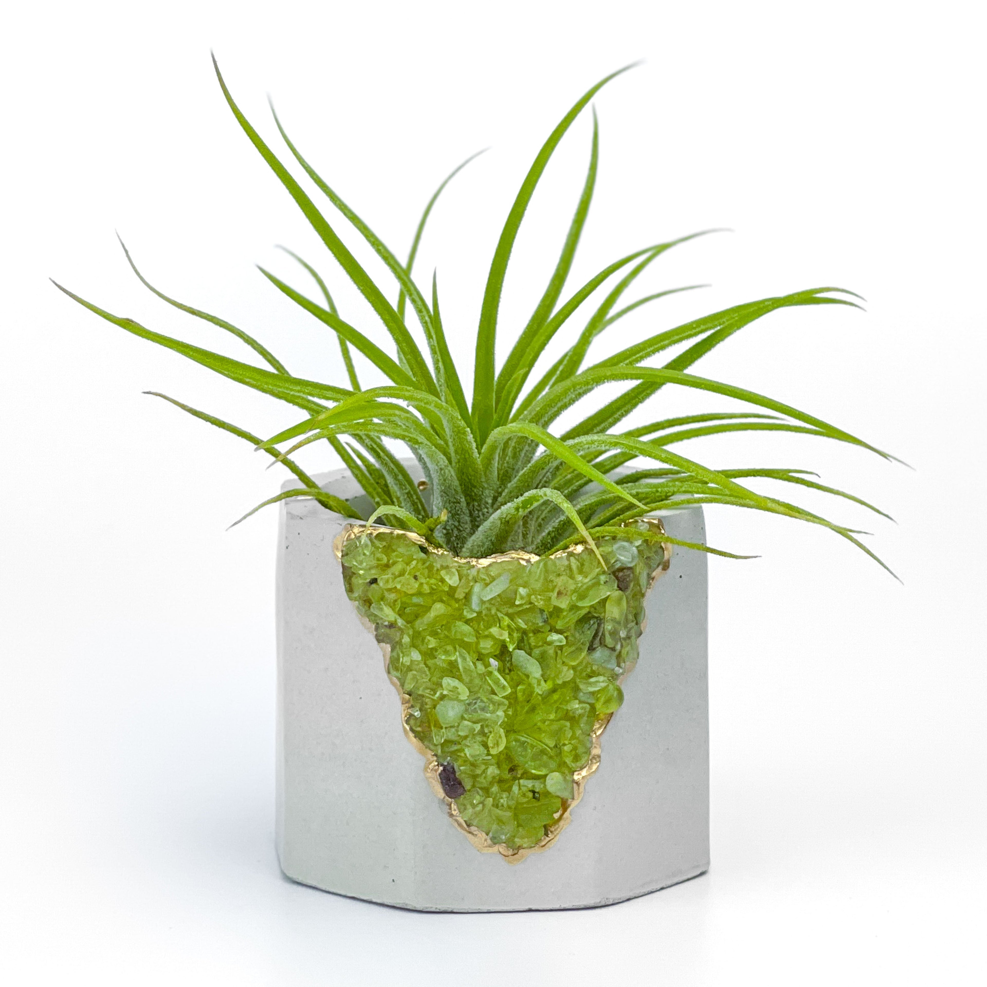GREEN PERIDOT GEODE PLANTER AURA 8 HOME