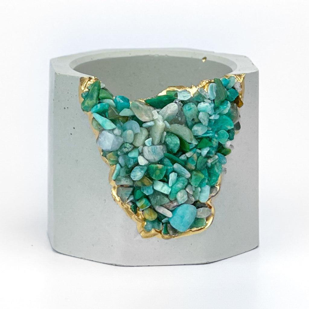 AMAZONITE GEODE PLANTER AURA 8 HOME