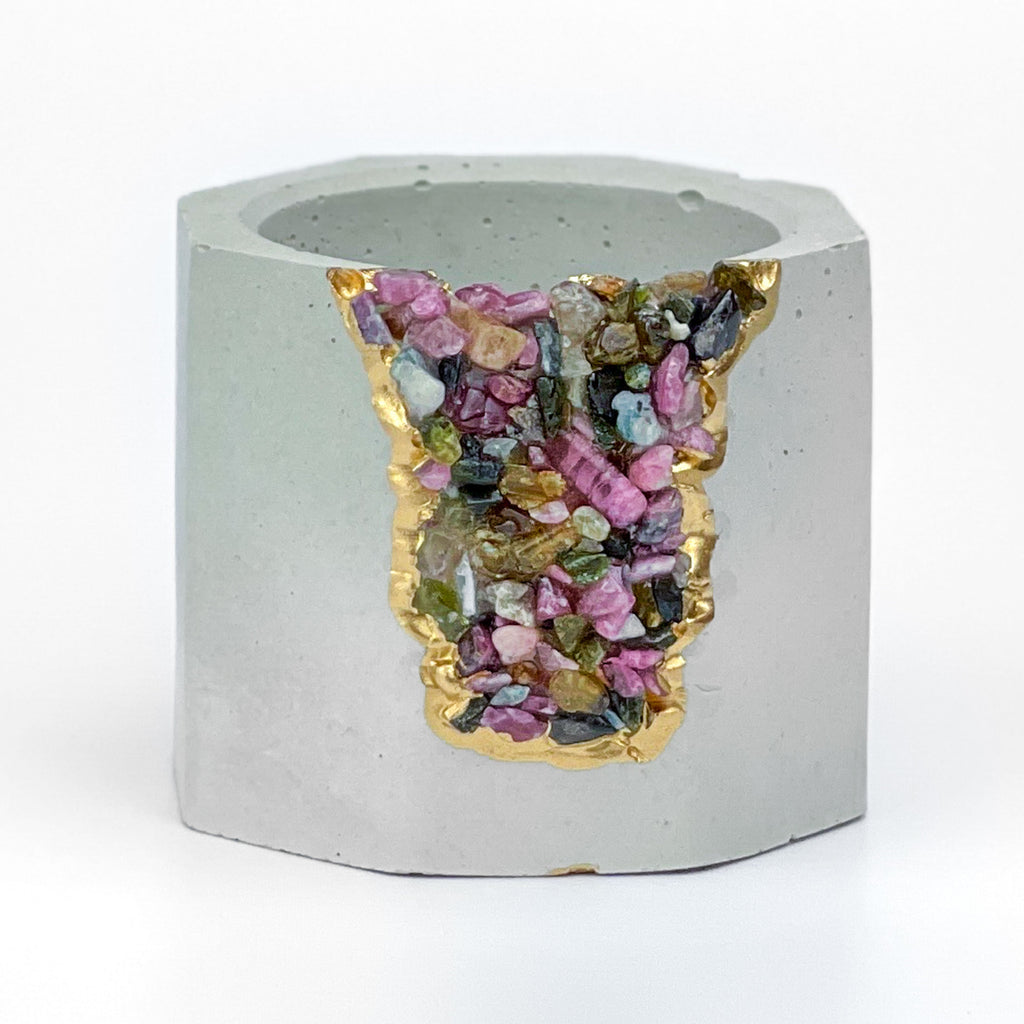 TOURMALINE GEODE PLANTER AURA 8 HOME