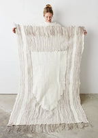 Musullah Fine Line Merino Wool and Silk Throw Kanju Interiors