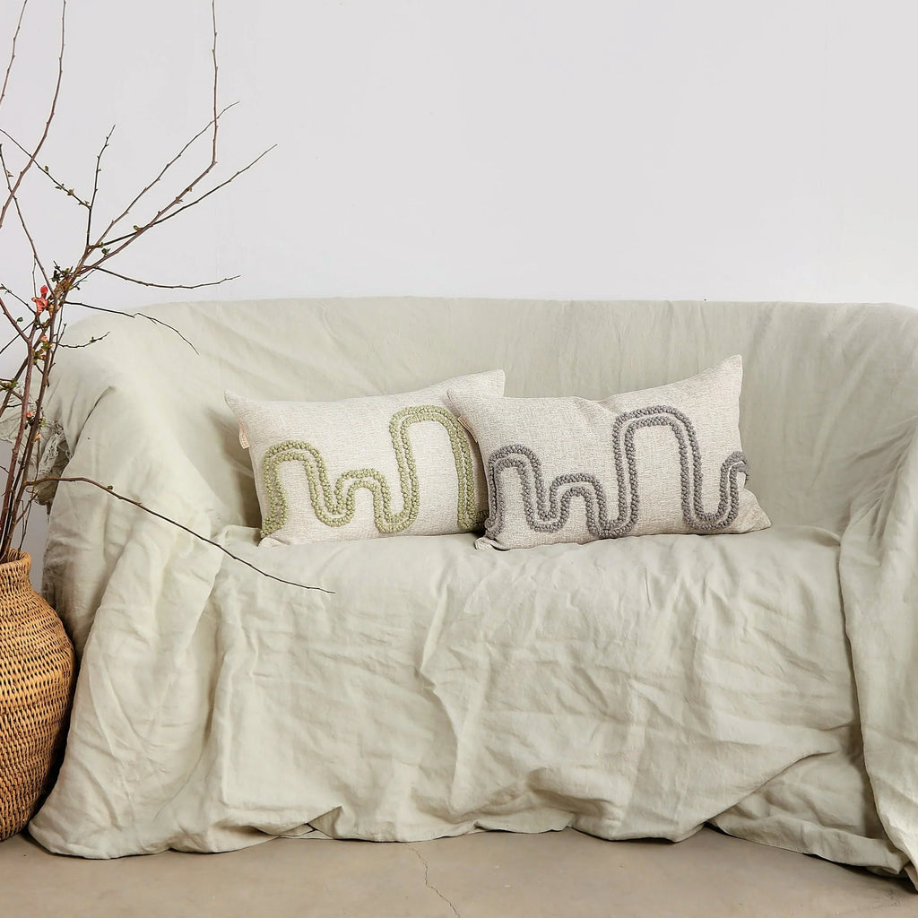 Olive & Gray Mirage Lumbar Throw Pillow Kanju Interiors