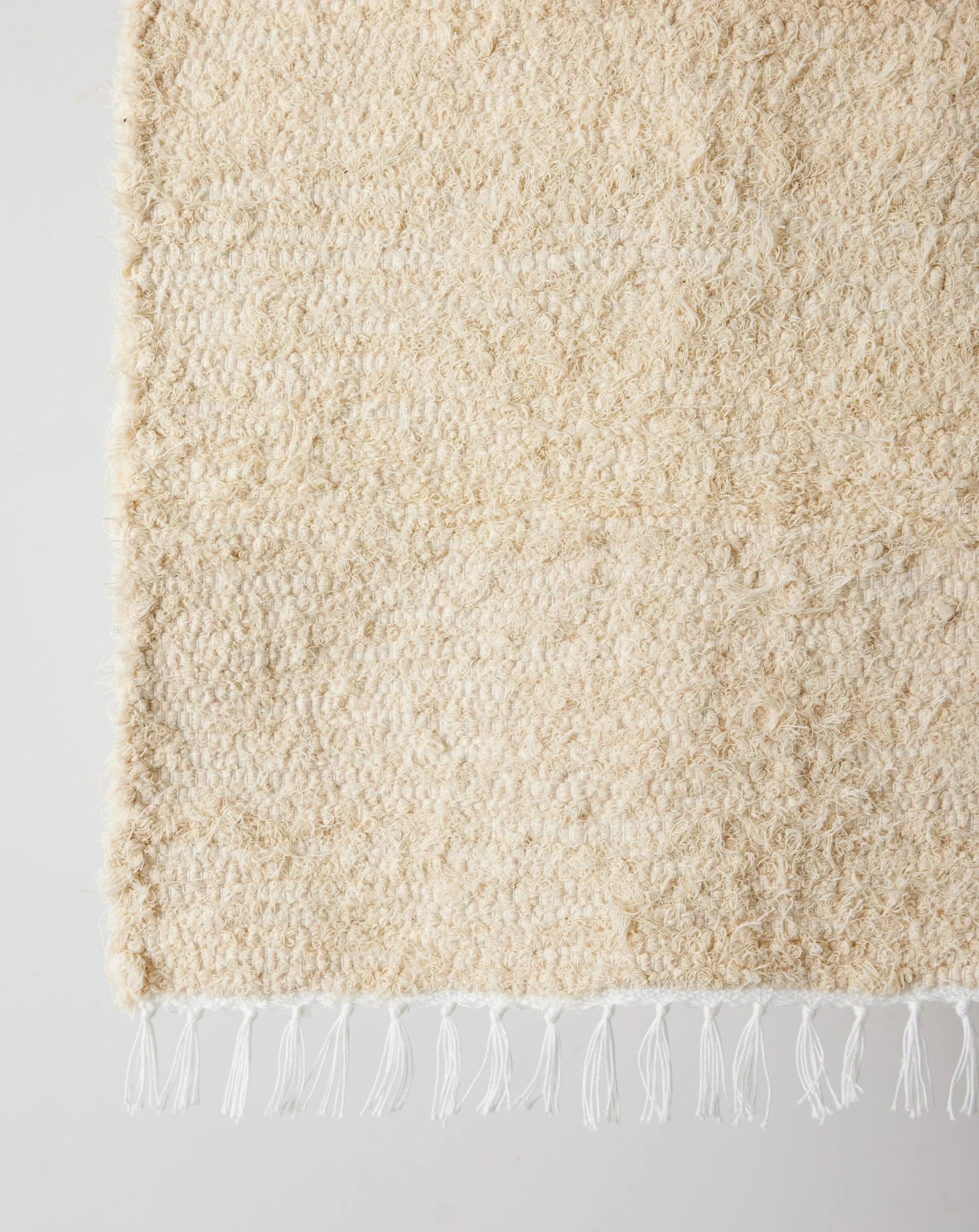 Tabby Cotton Natural Ecru Shag Mat Kanju Interiors