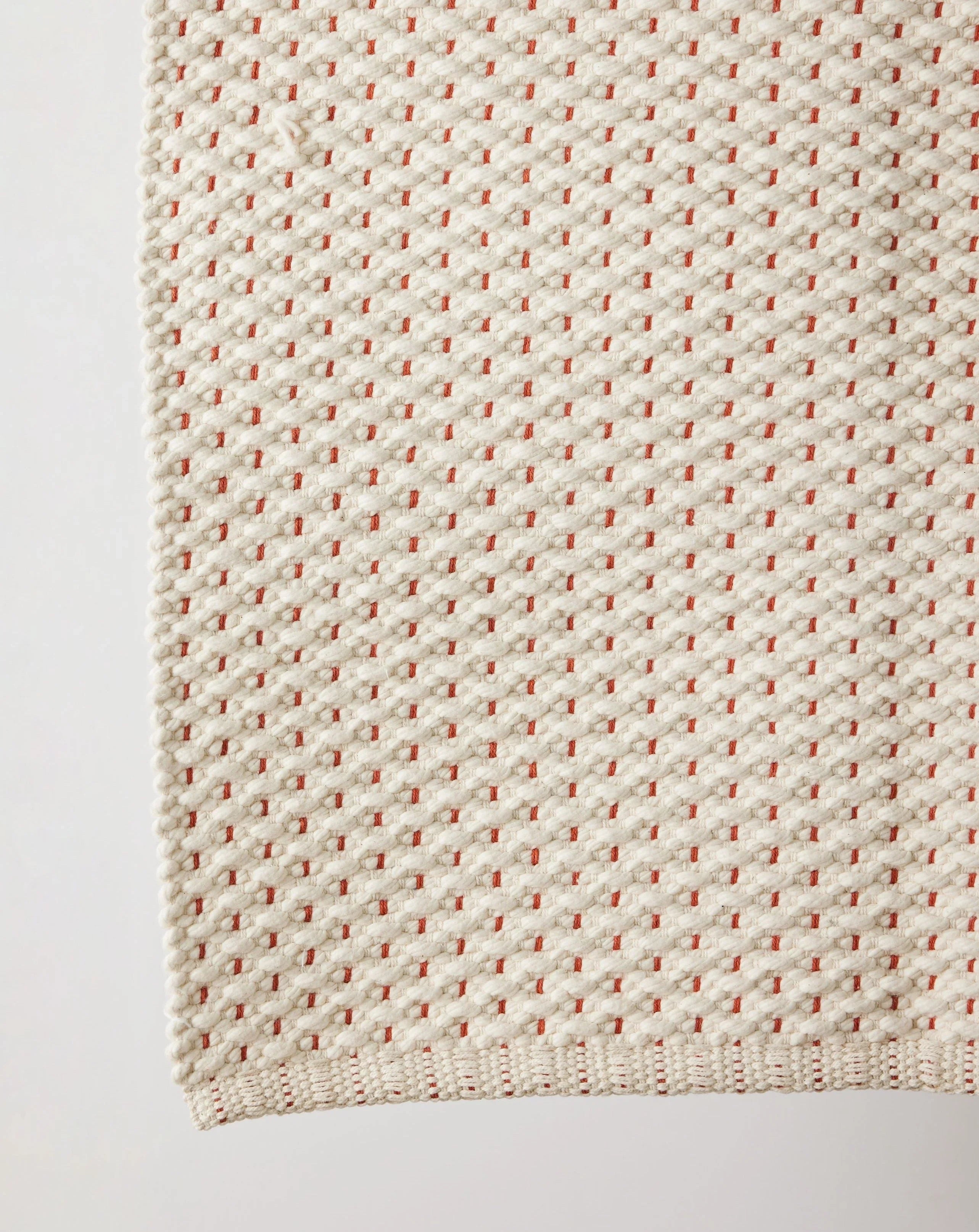 Terracotta Luxe Hand-Loomed Cotton Twill Mat Kanju Interiors