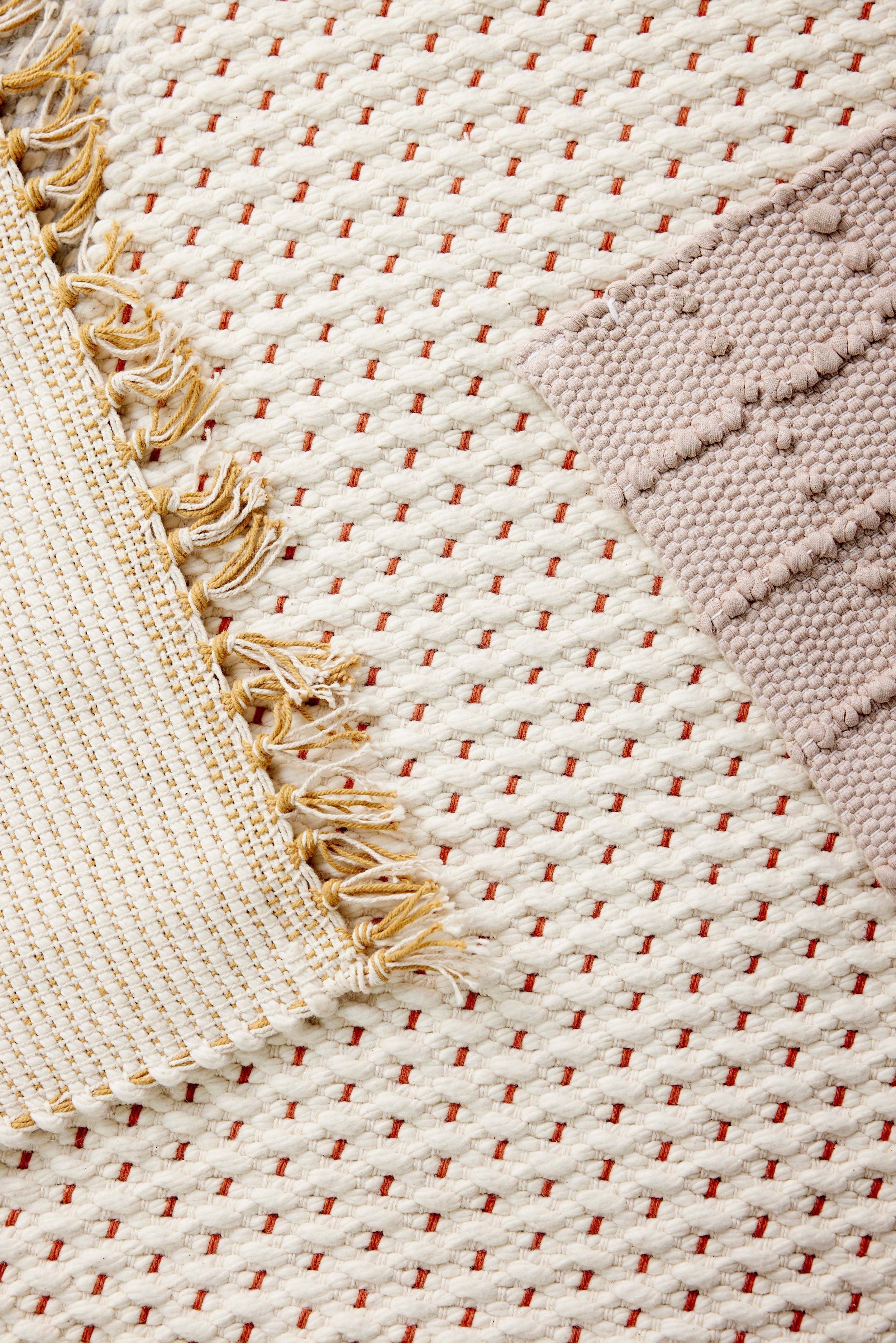 Terracotta Luxe Hand-Loomed Cotton Twill Mat Kanju Interiors