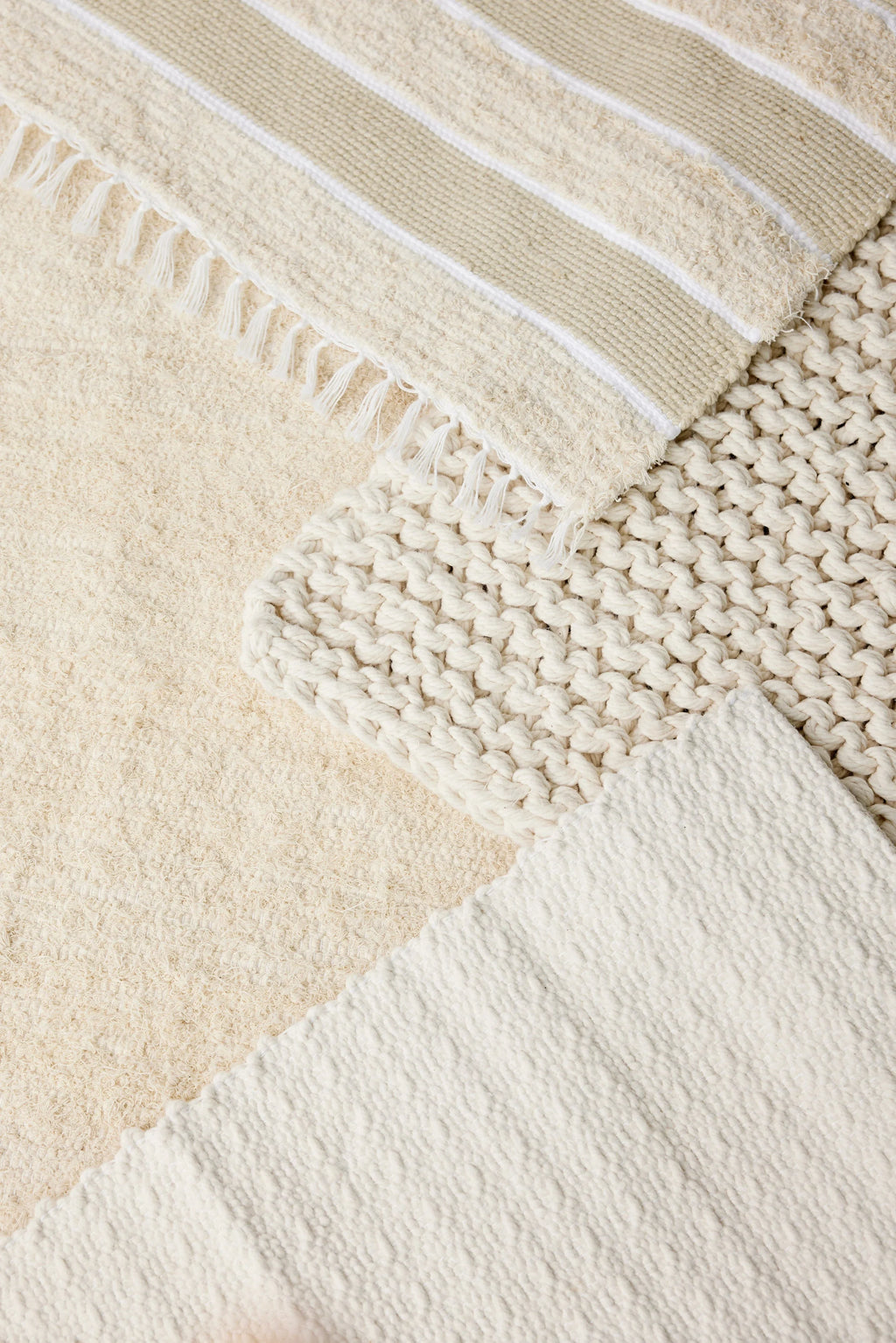 Tabby Cotton Natural Ecru Shag Mat Kanju Interiors