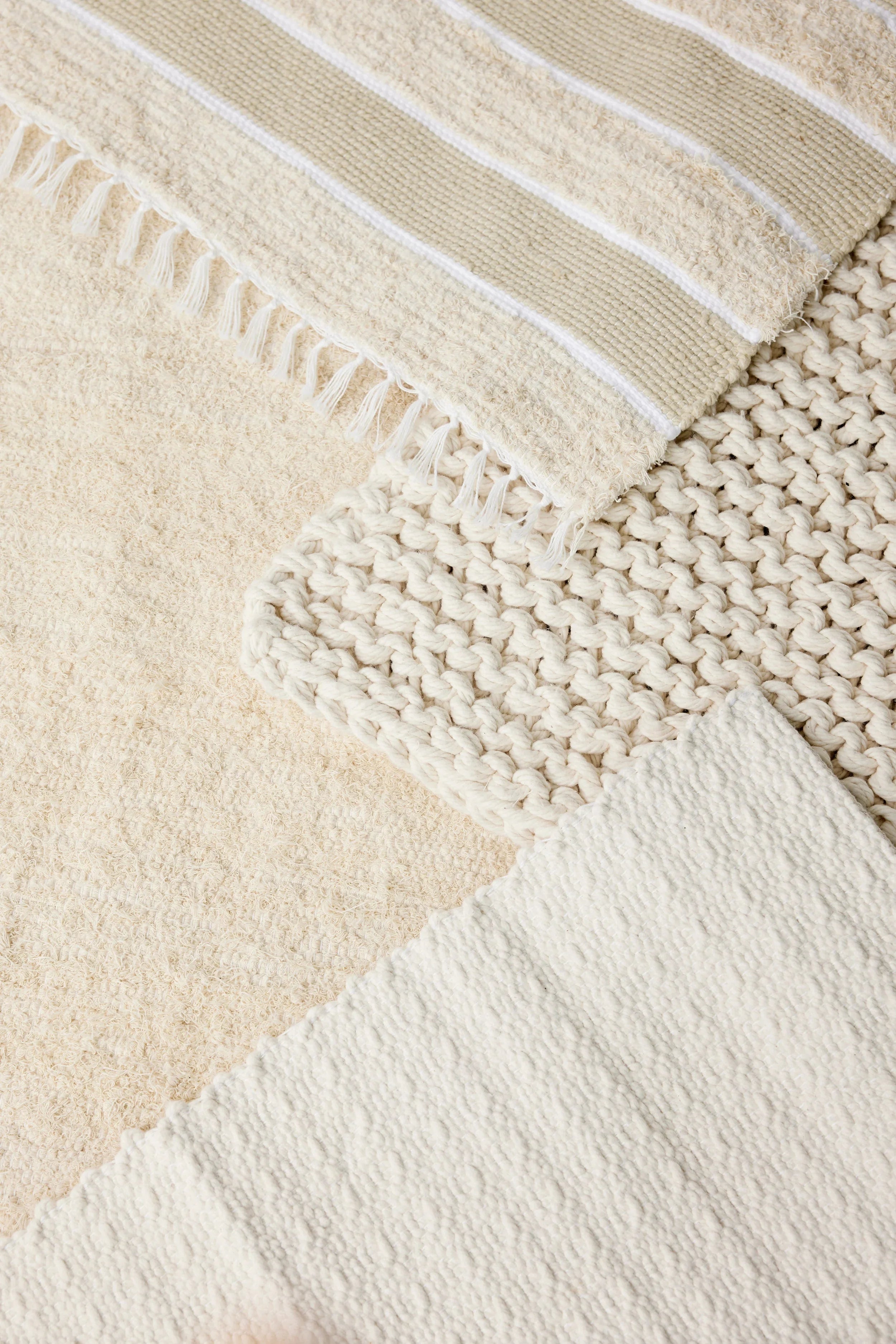 Tabby Cotton Natural Ecru Shag Mat Kanju Interiors
