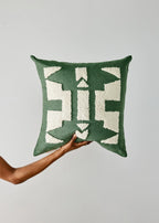 Ndebele Forest Green Throw Pillow Kanju Interiors