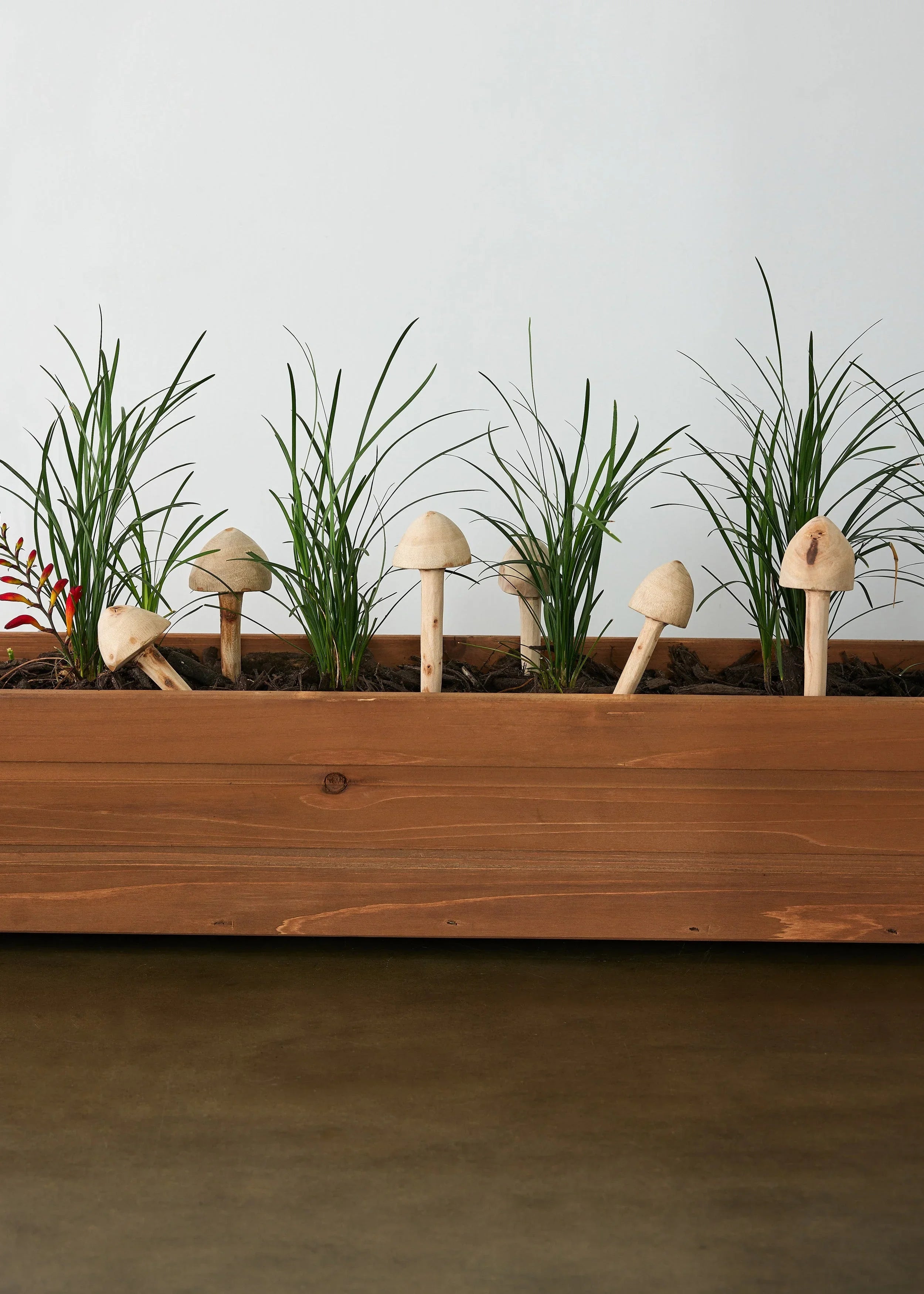 Wooden Mushroom Garden Stick Kanju Interiors