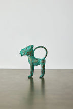 Mini Benin Bronze Metal Leopard Figurine Kanju Interiors