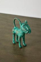 Mini Benin Bronze Metal Leopard Figurine Kanju Interiors