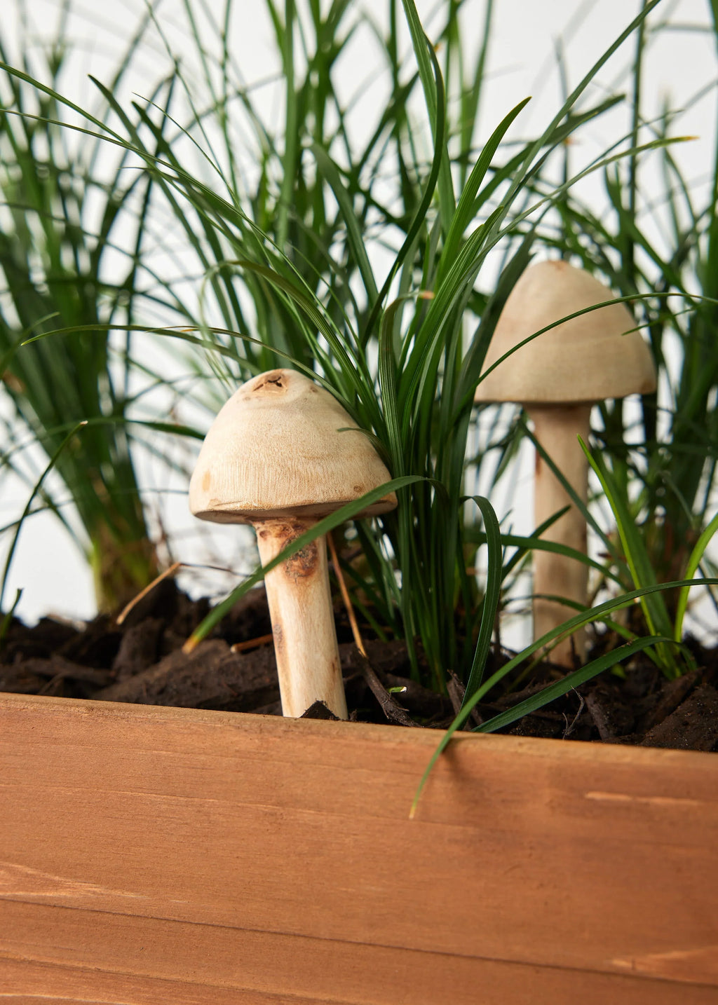 Wooden Mushroom Garden Stick Kanju Interiors