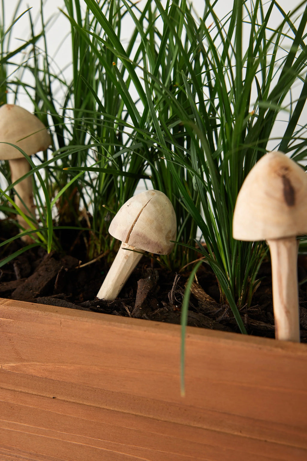 Wooden Mushroom Garden Stick Kanju Interiors