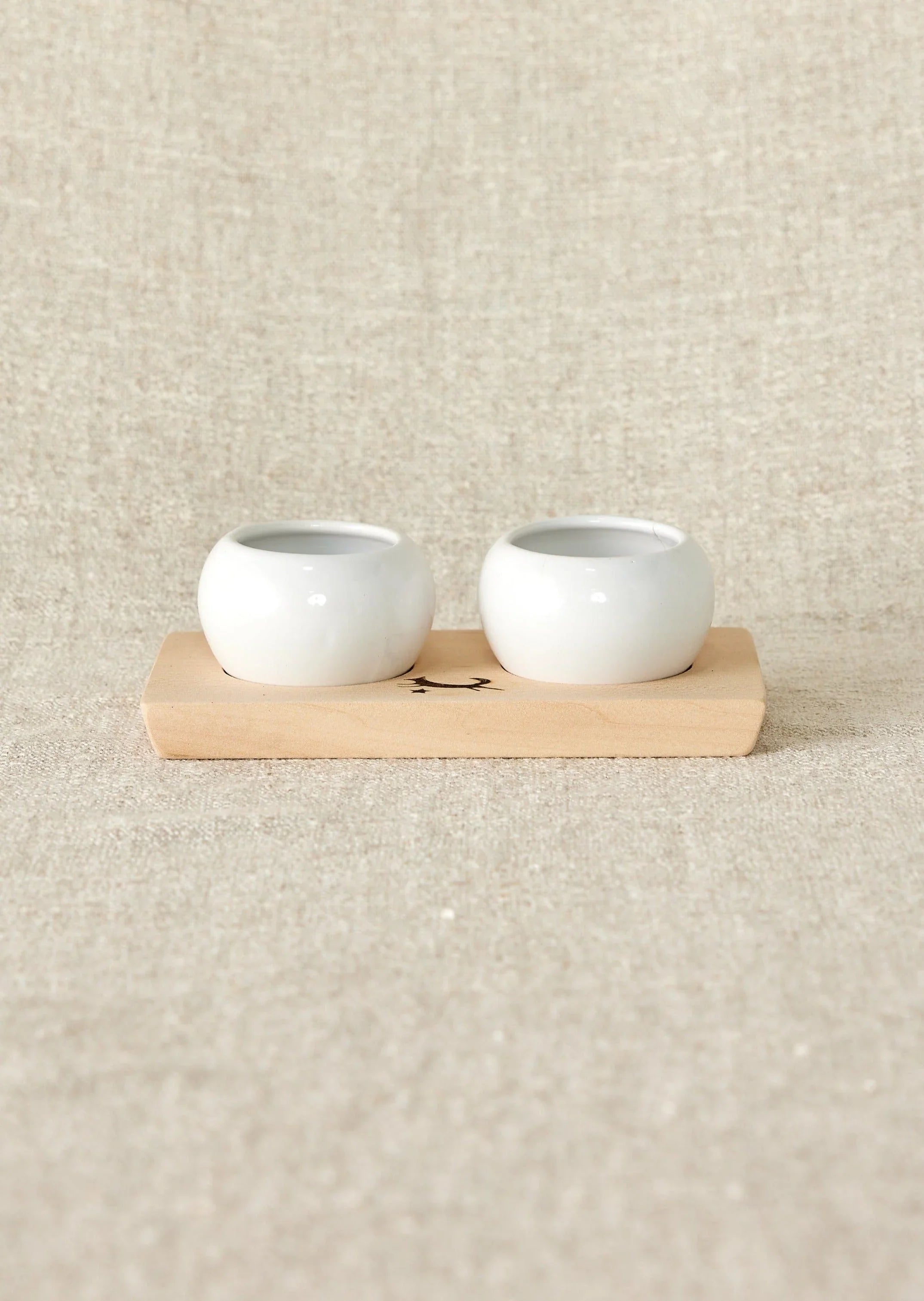 Dipping & Spice Wooden and Ceramic Bowl Pair Kanju Interiors