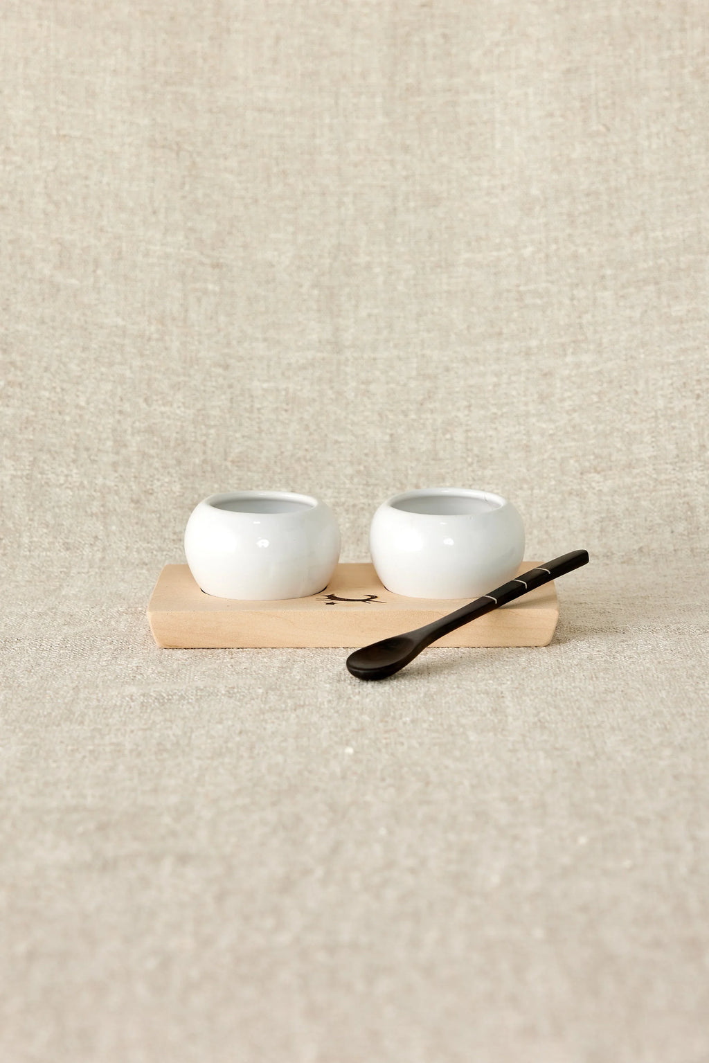 Dipping & Spice Wooden and Ceramic Bowl Pair Kanju Interiors
