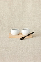 Dipping & Spice Wooden and Ceramic Bowl Pair Kanju Interiors