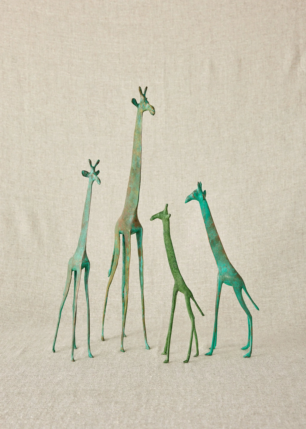 Tuareg Brass Giraffes Figurines Kanju Interiors