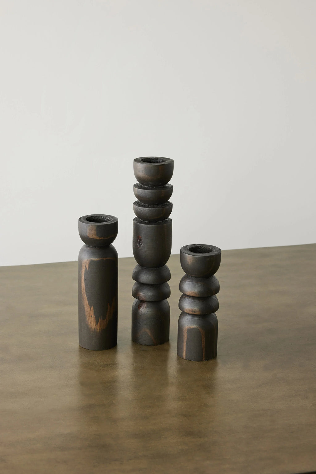 Abstract Wooden Tealight Totem Candle Holder Kanju Interiors