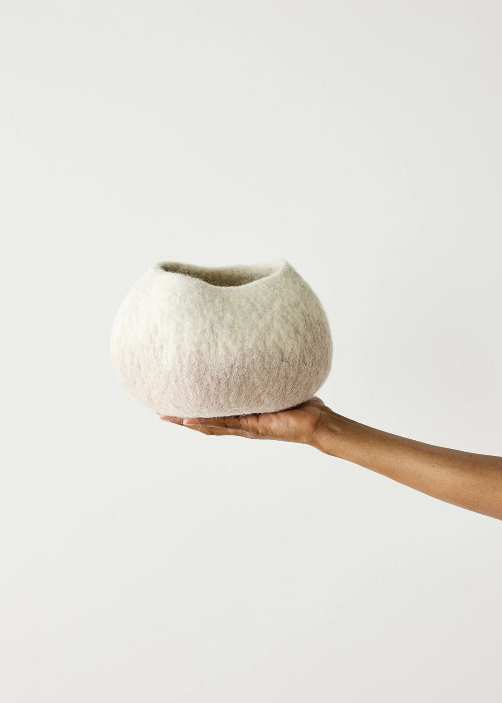 Soft Stone Ombre Decorative Wool Ukhamba Bowl Kanju Interiors