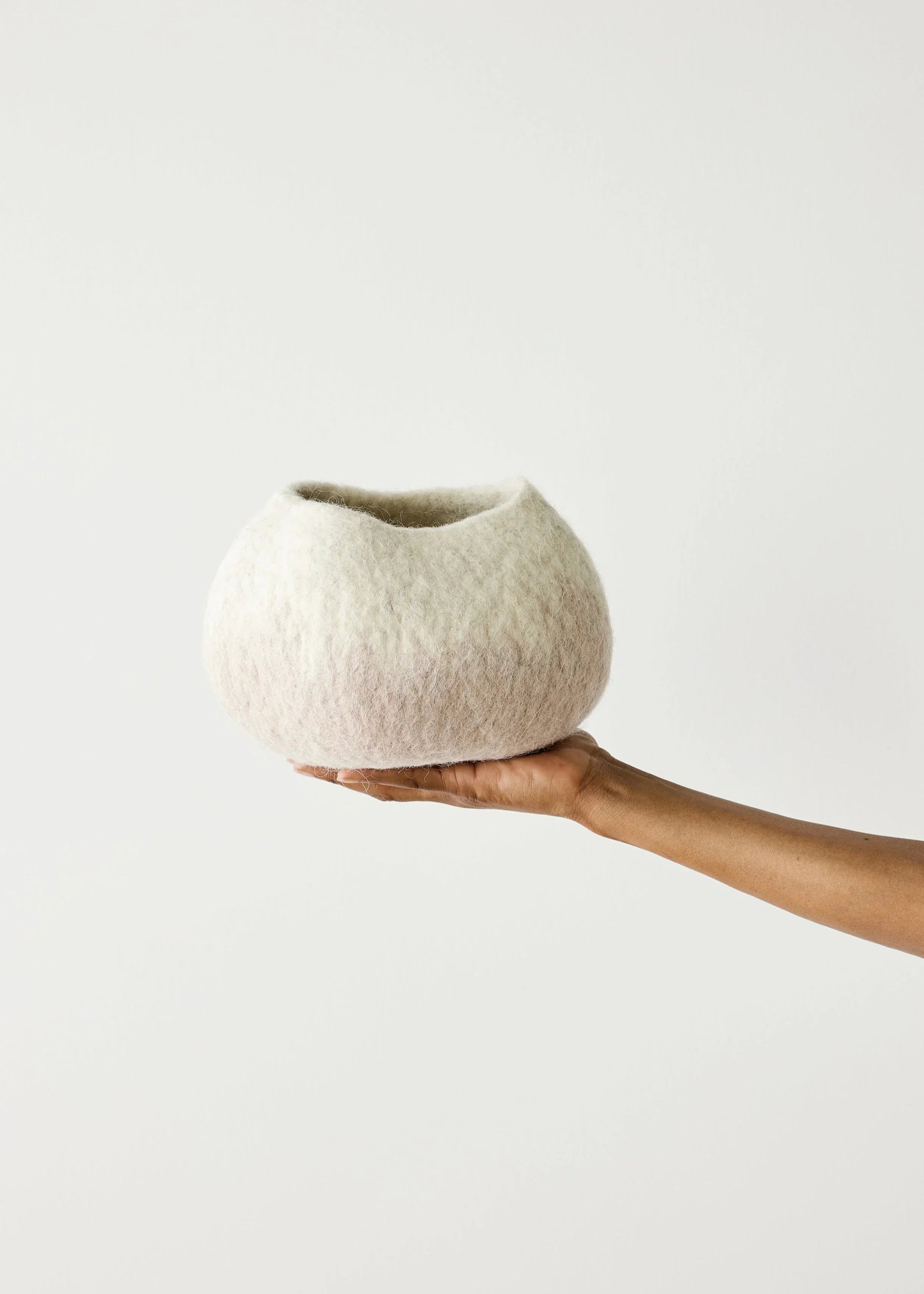 Soft Stone Ombre Decorative Wool Ukhamba Bowl Kanju Interiors