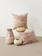 Linear Dusty Rose Hand-Felted Merino Wool Throw Pillow Kanju Interiors