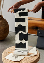 Vibrations Bogolan Wall Totem in White with Black Vibes Kanju Interiors