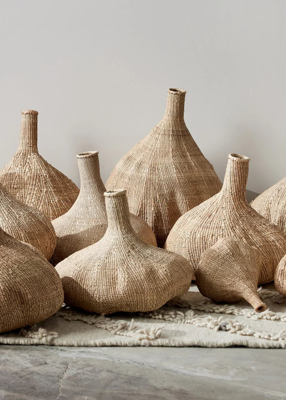 Long-Necked Ilala Garlic Gourd Basket Kanju Interiors