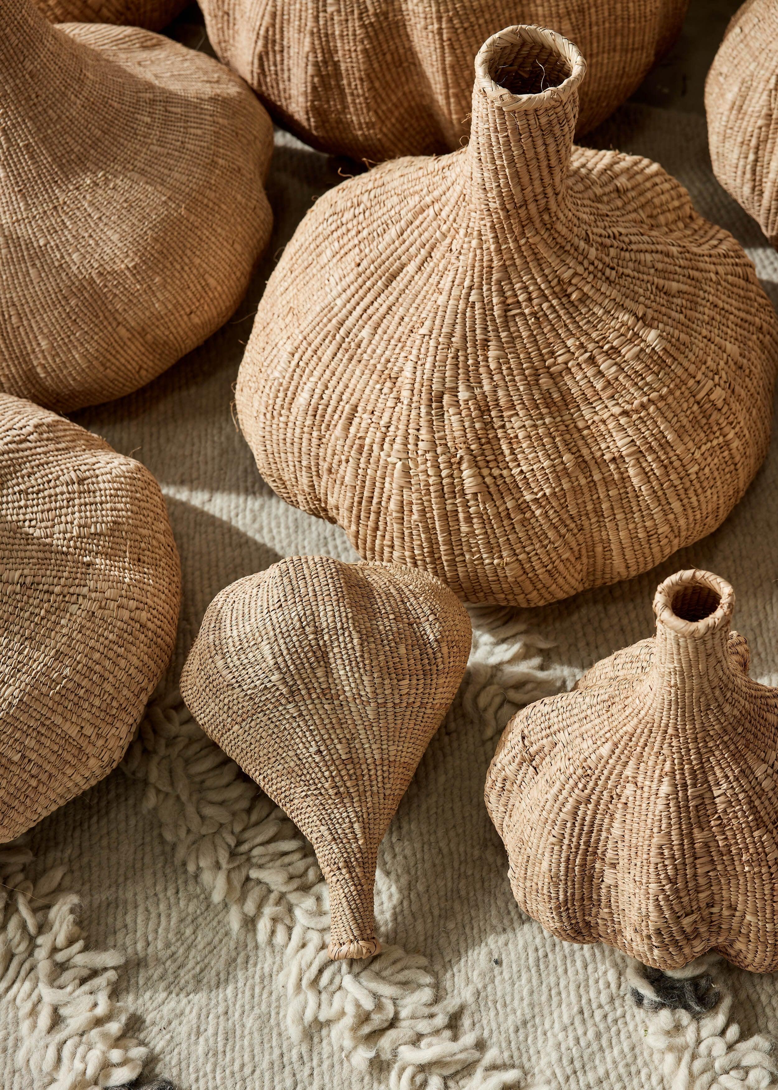 Long-Necked Ilala Garlic Gourd Basket Kanju Interiors