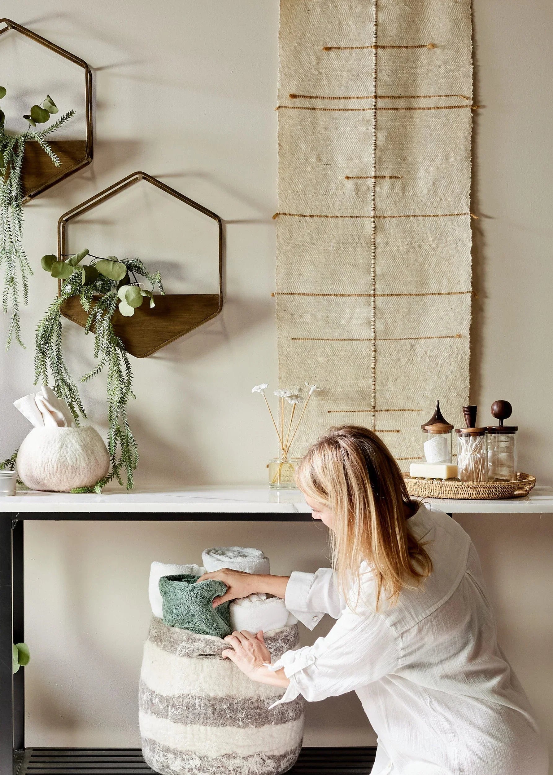 Compass Handwoven Cotton Wall Hanging Kanju Interiors