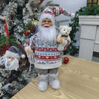 1pc Large 12-inch (30cm) Life-Size Collectible Santa Claus Doll with Expressive Eyes, Posable Arms & Sitting Base - Durable Plastic//Fabric Construction for Indoor Christmas Tree & Home Decorations, Year-Round Display - Ideal House Of Avana