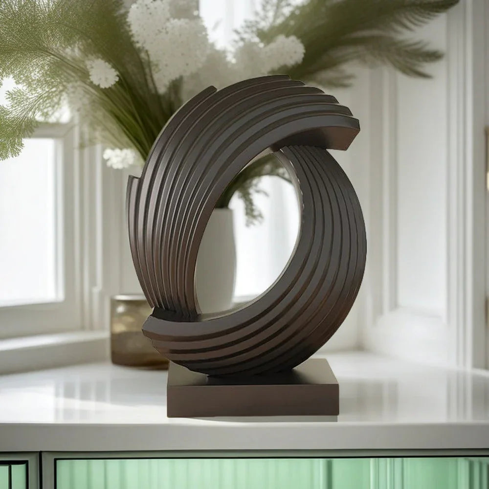 Modern Black Statue Living Room Decor, Abstract Art Table Decor Accents, Resin Sculptures Home Decorations for Table Bookshelf TV Stand Living Room Dining Room Office - House Of Avana