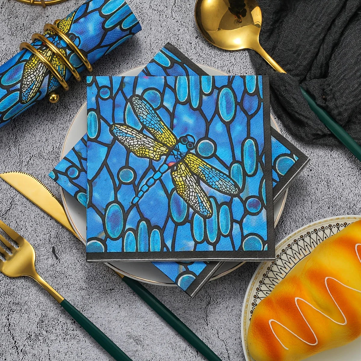 20pc Vintage Dragonfly Napkins - House Of Avana