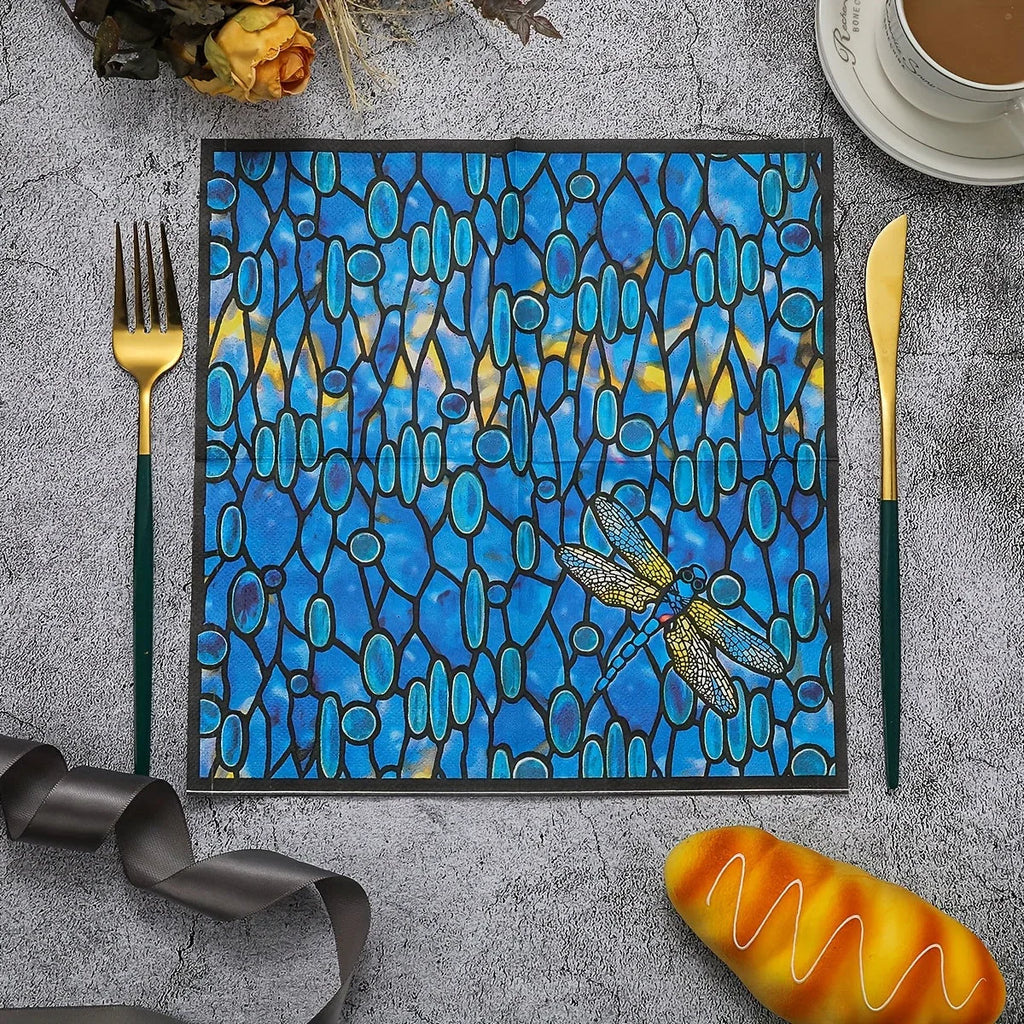 20pc Vintage Dragonfly Napkins - House Of Avana
