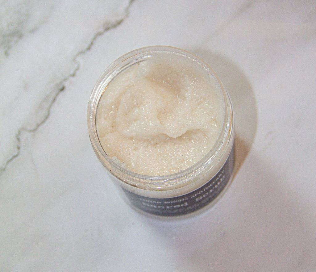 20% Off! Sacred (sugar) Scrub, angled view - House Of Avana