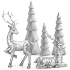 Christmas Reindeer Figurines Golden Deer Christmas Resin Decor Set, Rustic Small Reindeer Sculpture for Home Living Room Cabinet Table Office Christmas, Halloween Indoor/ outdoor Decorations, Perfect for Living Room, Study or House Of Avana