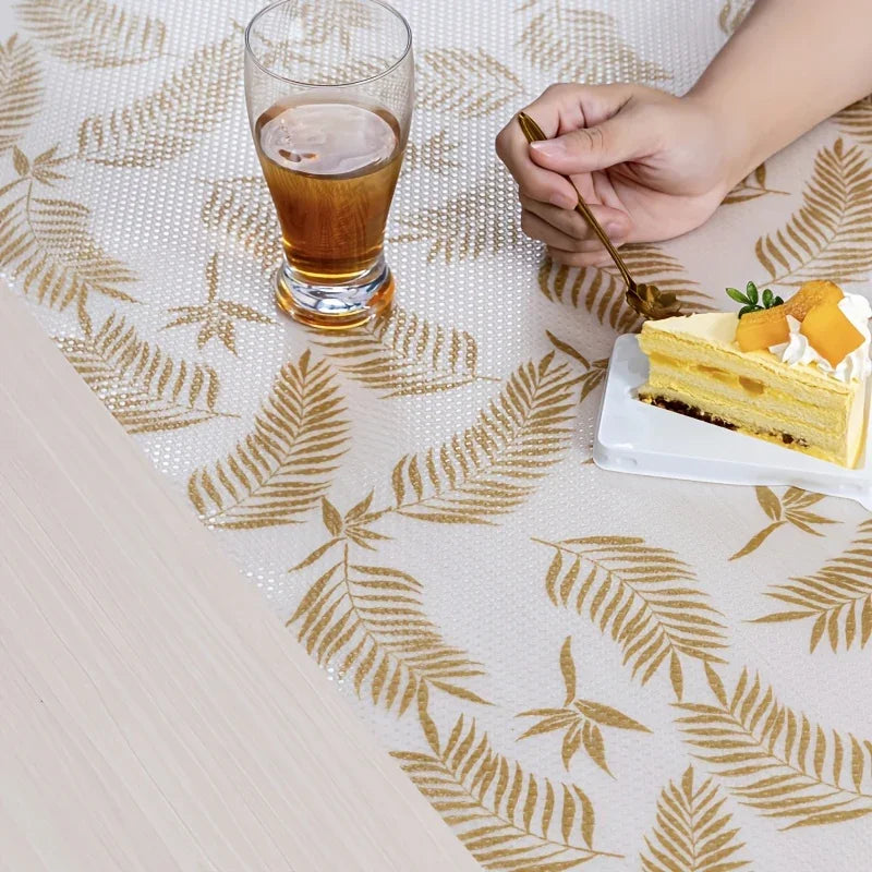 Refrigerator Pad - Non-Slip Golden Leaf Waterproof