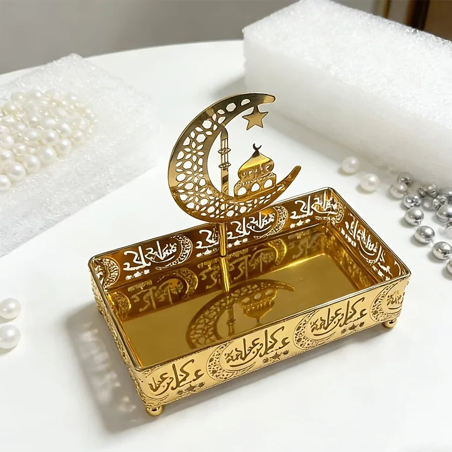 Metal Castle Storage Box - Gold Eid Centerpiece