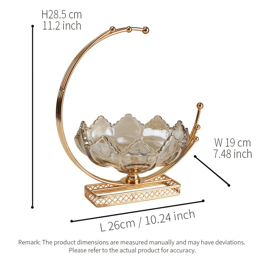 Gold Decor Bowl - Lotus Design Centerpiece
