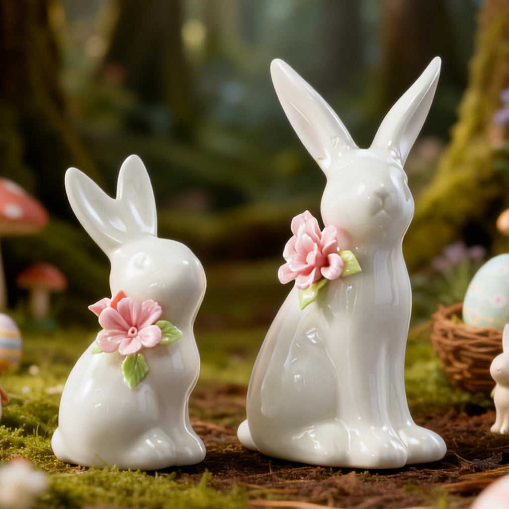 Easter Bunny Figurine - Vintage Ceramic 3pcs