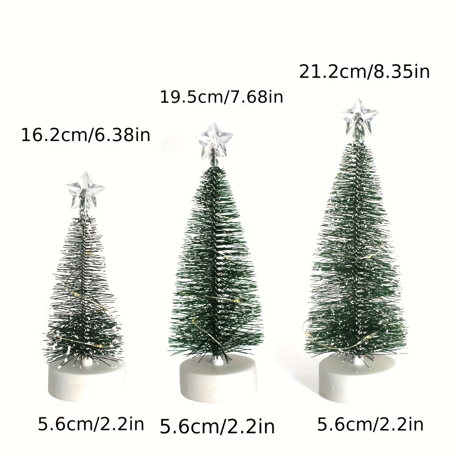 3pcs Christmas Tree, LED Copper Wire Light Tree, Christmas Holiday Decorations, Scenery Arrangement Accessories, Holiday Lighting, Small Ornaments for Indoor Home, Cedar House Of Avana