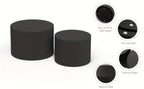 23.6" Vertical Grain Round Wooden Coffee Tables, Modern Nesting Coffee Table Set of 2, Indoor Side Table... - House Of Avana