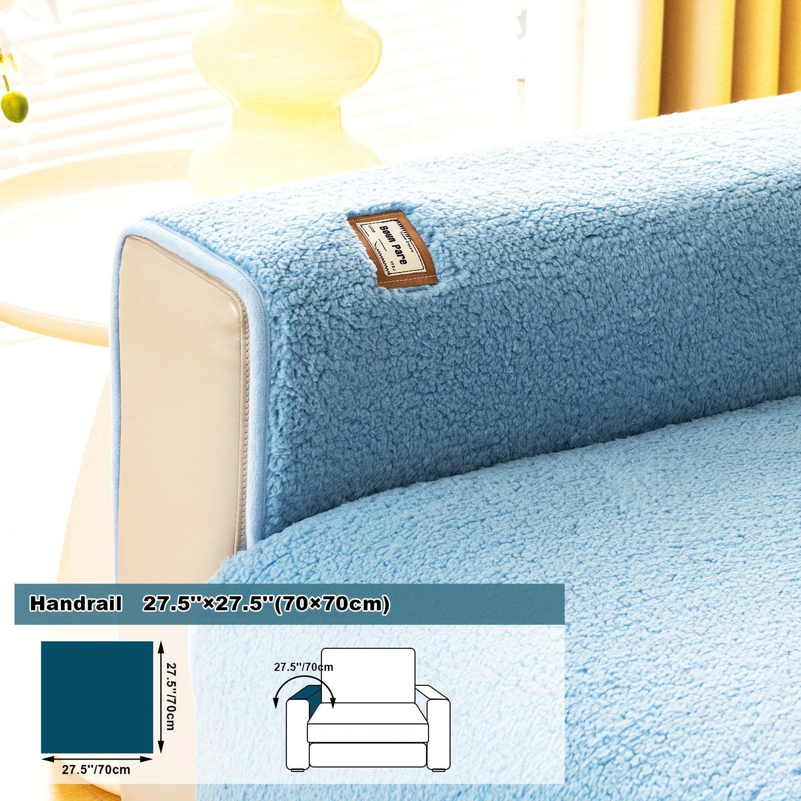 Durable 3 cushion couch cover | High-Quality Plush Sherpa Sofa Cover topspet