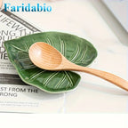 Spoon Rest - Non-Slip Ceramic Leaf