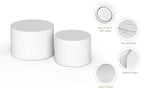 23.6" Vertical Grain Round Wooden Coffee Tables, Modern Nesting Coffee Table Set of 2, Indoor Side Table... - House Of Avana [[SKU:HOA-COF-018]]
