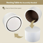 23.6" Vertical Grain Round Wooden Coffee Tables, Modern Nesting Coffee Table Set of 2, Indoor Side Table... - House Of Avana [[SKU:HOA-COF-018]]