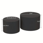 23.6" Vertical Grain Round Wooden Coffee Tables, Modern Nesting Coffee Table Set of 2, Indoor Side Table... - House Of Avana [[SKU:HOA-COF-018]]