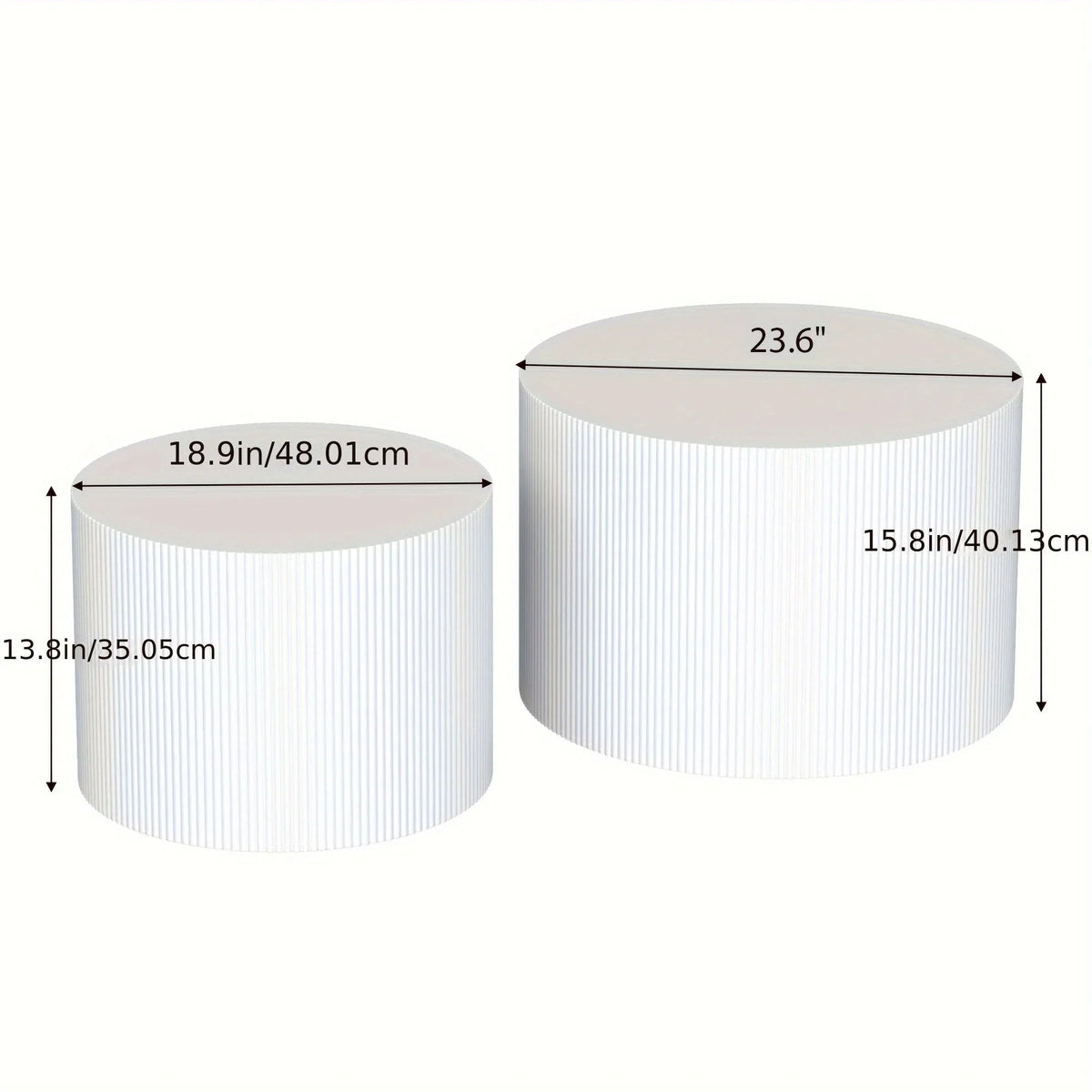 23.6" Vertical Grain Round Wooden Coffee Tables, Modern Nesting Coffee Table Set of 2, Indoor Side Table... - House Of Avana [[SKU:HOA-COF-018]]