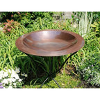 24-inch Diameter Round Copper Plated Brass Large Bird Bath Rimmed Bowl Birdbath